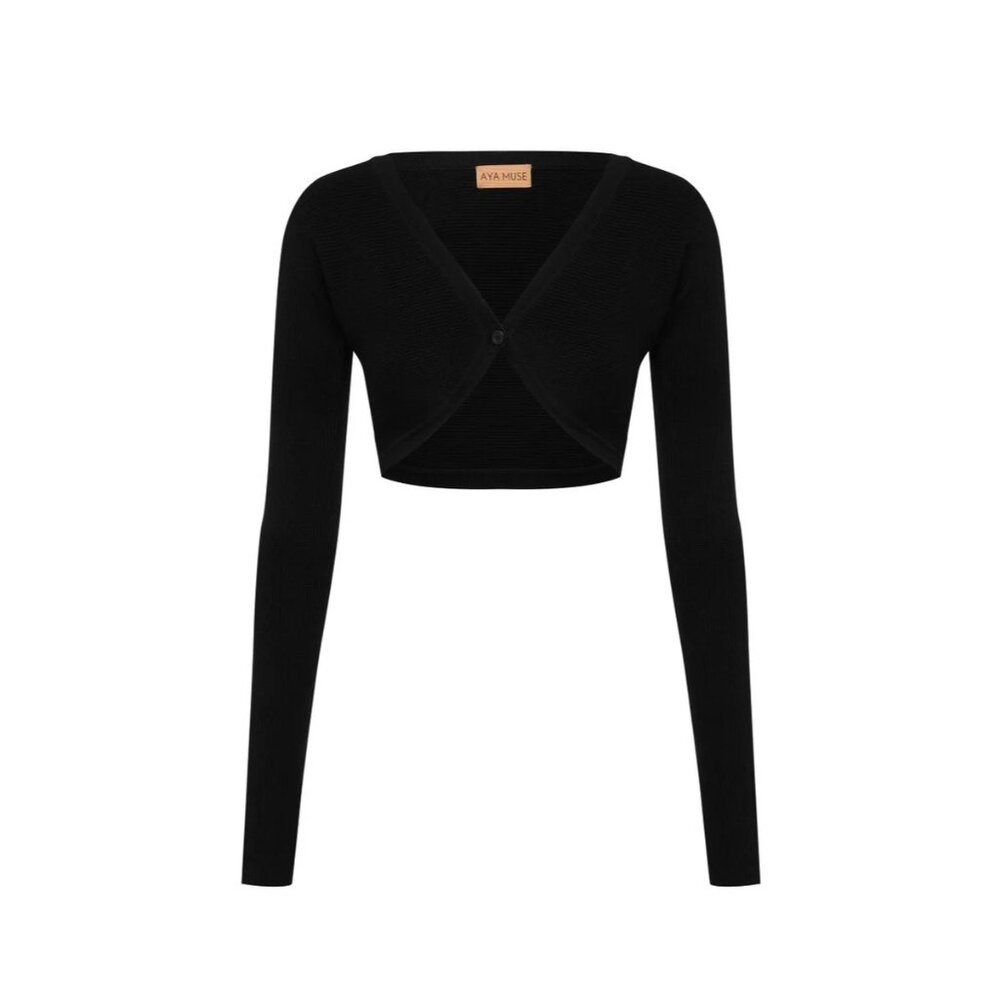 Aya Muse Augusta Knit Cardigan in Black